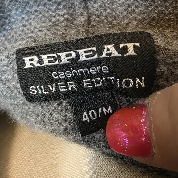Repeat Cashmere Silver Edition 100% Cashmere Cowl Neck Sweater Gray M - Picture 5 of 7